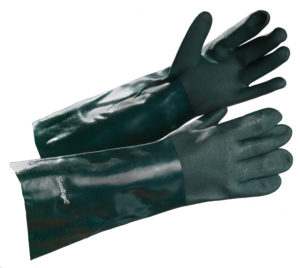 18" GREEN DOUBLE DIP PVC COATED GLOVE - S4158